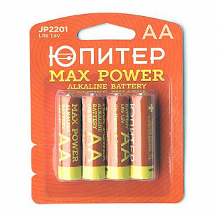 Батарейка Юпитер Alkaline Max Power AA LR6 1,5V (4 штуки) JP2201