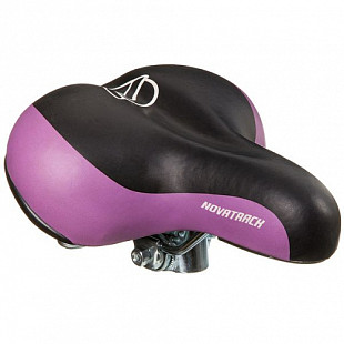 Седло Novatrack широкое с пружинами black/violet КЛ98743