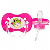 Пустышка Canpol babies Owls Силиконовая Симметричная 18+ мес. (22/570) pink
