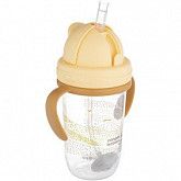 Поильник непроливающий Canpol babies Mountains с трубочкой и утяжелителем 270 мл 6+ (56/620_bei) beige