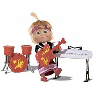 Кукла Simba Маша в рок-наряде с гитарой, синтезатором и барабанами (109301682)
