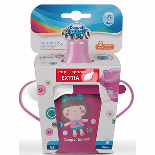 Набор Canpol babies Кружка непроливайка 31/200 и ложка 2/938 0170promexp Pink
