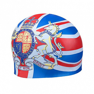 Шапочка для бассейна (плавания) взрослая Mad Wave ENGLAND blue/red