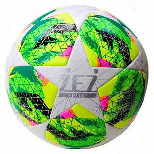 Мяч футбольный Zez Sport FTZ-191 white \ green \ dark green