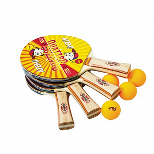 Набор для настольного тенниса Atemi Quattro (4 ракетки + 4 мяча 1*)