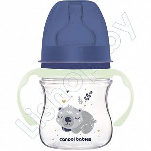 Антиколиковая бутылочка для кормления Canpol Babies Easystart Sleepy Koala с широким горлышком 120 мл, 0+ мес. (35/236_blu)