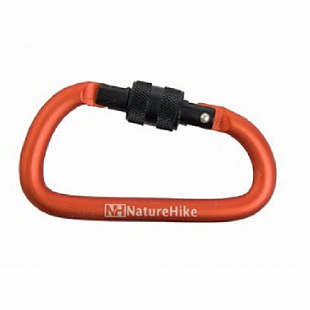 Карабин сувенирный Naturehike D Shape 8 см с муфтой Orange