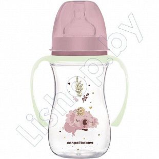 Антиколиковая бутылочка для кормления Canpol Babies Easystart Sleepy Koala с широким горлышком 240 мл, 3+ мес. (35/237_pin)