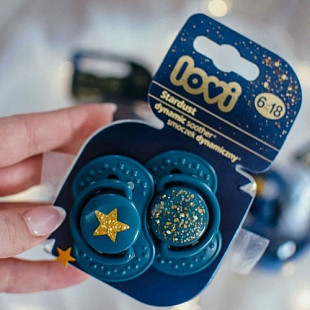 Пустышка силиконовая LOVI  Stardust симметричной формы, динамическая, 0-3 мес., 2 шт. (22/892_green)