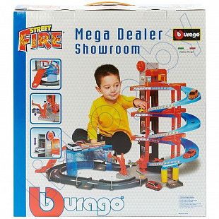 Игровой набор Bburago Street Fire Паркинг 4-х уровневый Mega Dealer Showroom (18-30031)