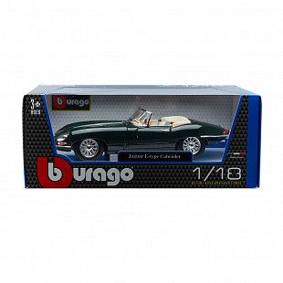 Машинка Bburago 1:18 Jaguar E Cabriolet 1961 (18-12046) green
