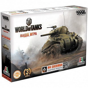 Настольная игра Hobby World World of Tanks Масштабная модель 1:56 M4 Sherman Italeri 2-е русское издание 1737