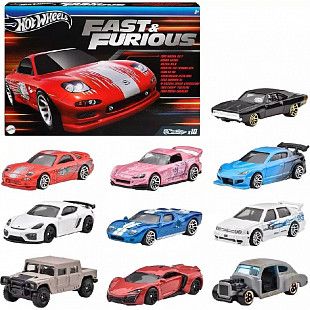 Набор машинок Hot Wheels 1:64 Fast & Furious 10 шт. (HVX27)