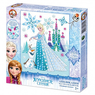 Аппликация из страз Десятое Королевство и пайеток «Холодное сердце. Ледяная сказка», набор для творчества по лицензии «Уолт Дисней» 001824