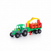 Игрушка Полесье "Алтай", трактор с полуприцепом-лесовозом 35370