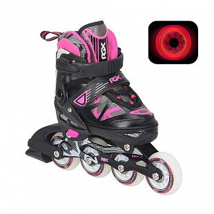 Раздвижные роликовые коньки RGX Mobilis Pink (светящиеся колеса)
