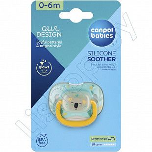Пустышка Canpol babies Exotic Animals силиконовая симметричная 0-6 мес. (34/920_koal)