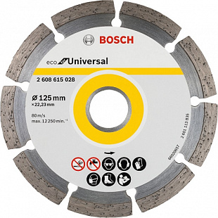 Алмазный круг Bosch Сегментный 125х2,4х 7х22,23 мм Универсал ECO 2608615028