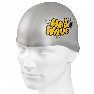 Шапочка для бассейна (плавания) детская Mad Wave Junior Solid silver