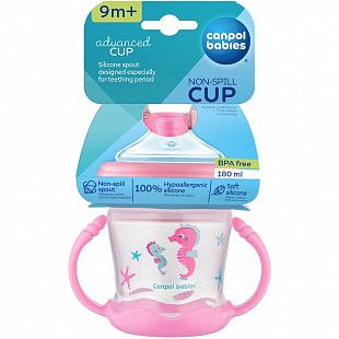 Поильник Canpol babies Love & Sea с силиконовым носиком 9+ 180 мл. (57/300_pin) pink