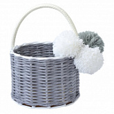 Корзина декоративная Кругляш D18 с ручкой Dark Grey AF 0609