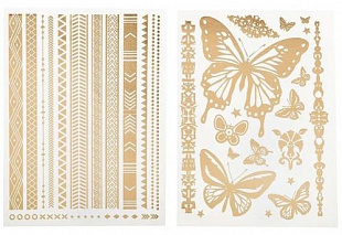 Набор тату-арт Bondibon Eva Moda.Золотые бабочки BB2402