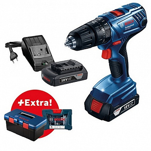 Аккумуляторная ударная дрель-шуруповерт Bosch GSB 180-LI  + набор бит 06019F8302