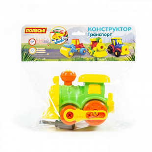 Конструктор-транспорт Полесье Паровозик 25шт 77134 Green