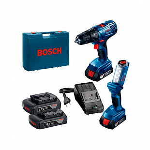 Аккумуляторная дрель-шуруповерт Bosch GSR 180-LI + фонарь GLI 18V-300 06019F8103
