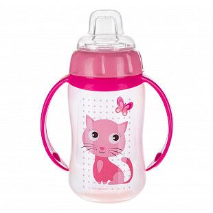 Поильник Canpol babies CUTE ANIMALS с ручками и силиконовым носиком 6м+ 320мл (56/512_pin) pink