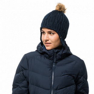 Шапка женская Jack Wolfskin Stormlock Braid Cap Women midnight blue