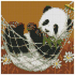 Алмазная мозаика Рыжий Кот Медвежонок панда AC20020