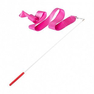 Лента для художественной гимнастики Amely 6 м с палочкой 56 см AGR-301 pink