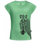 Футболка детская Jack Wolfskin Zebra T Girls spring green