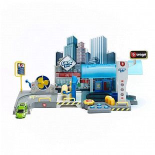 Игровой набор Bburago Street Fire Автомойка с машинкой (18-30406) green