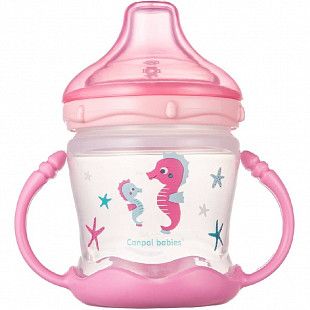 Поильник Canpol babies Love & Sea с силиконовым носиком 9+ 180 мл. (57/300_pin) pink