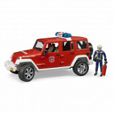 Игрушка Bruder Внедорожник Jeep Wrangler Unlimited Rubicon Пожарная с фигуркой 02-528