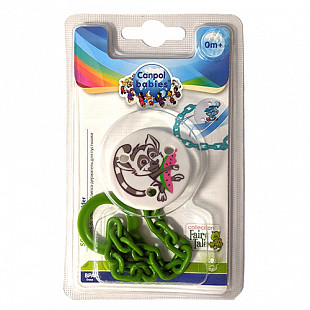 Держатель для пустышки Canpol babies Круглая С цепочкой Сказка 2/414 Grey