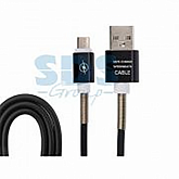 USB кабель Rexant micro USB, 1м силиконовый шнур с пружиной black 18-7018-9