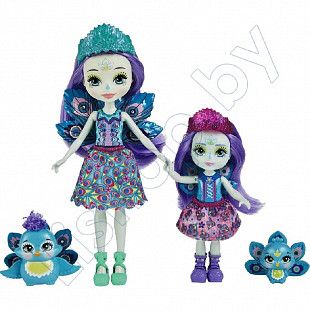 Кукла Enchantimals Сестрички с питомцами Пэттер и Пьера Павлина (HCF79 HCF83)