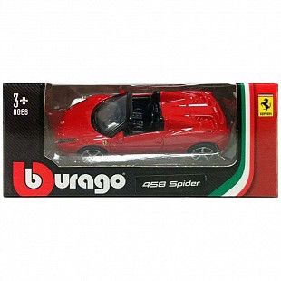 Коллекционная машина Bburago 1:64 Ferrari 458 Spider (18-56100) red