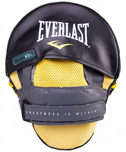 Лапы боксерские Everlast Vinyl Evergel Mantis 4416GLU black/yellow