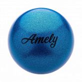 Мяч для художественной гимнастики Amely с блестками AGB-103 15 см blue