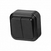 Выключатель Юпитер 2 клавишный Стандарт VA56-232-Ч black JP7412-02