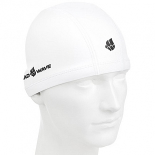 Шапочка для бассейна (плавания) взрослая Mad Wave PUT Coated white