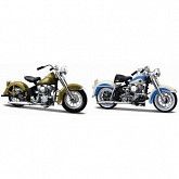 Набор мотоциклов Maisto 1:18 Harley Davidson 1953 74FL Hydra Glide + 1958 FLH Duo Glide 37301 (50'S)
