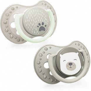 Пустышка силиконовая 6-18 мес. симметричной формы, динамическая LOVI Buddy Bear (22/865) 2 шт.