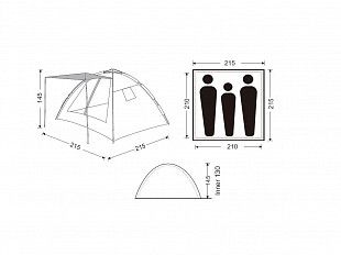 Палатка- автомат KingCamp MONZA 3 3094 green