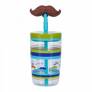Стакан для воды Funny Straw Electric Blue Mustache 1000-0521