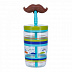 Стакан для воды Funny Straw Electric Blue Mustache 1000-0521